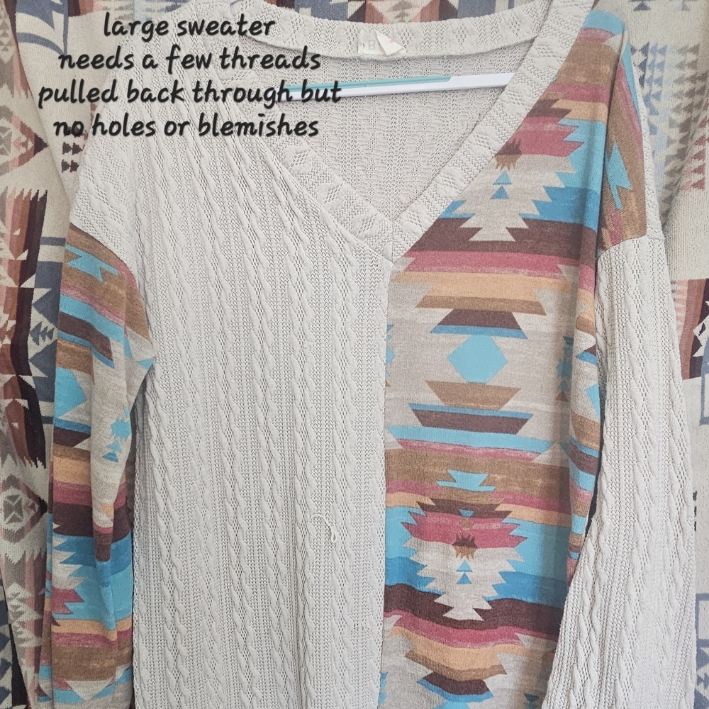 Women's Multicolor V-Neck Sweater
